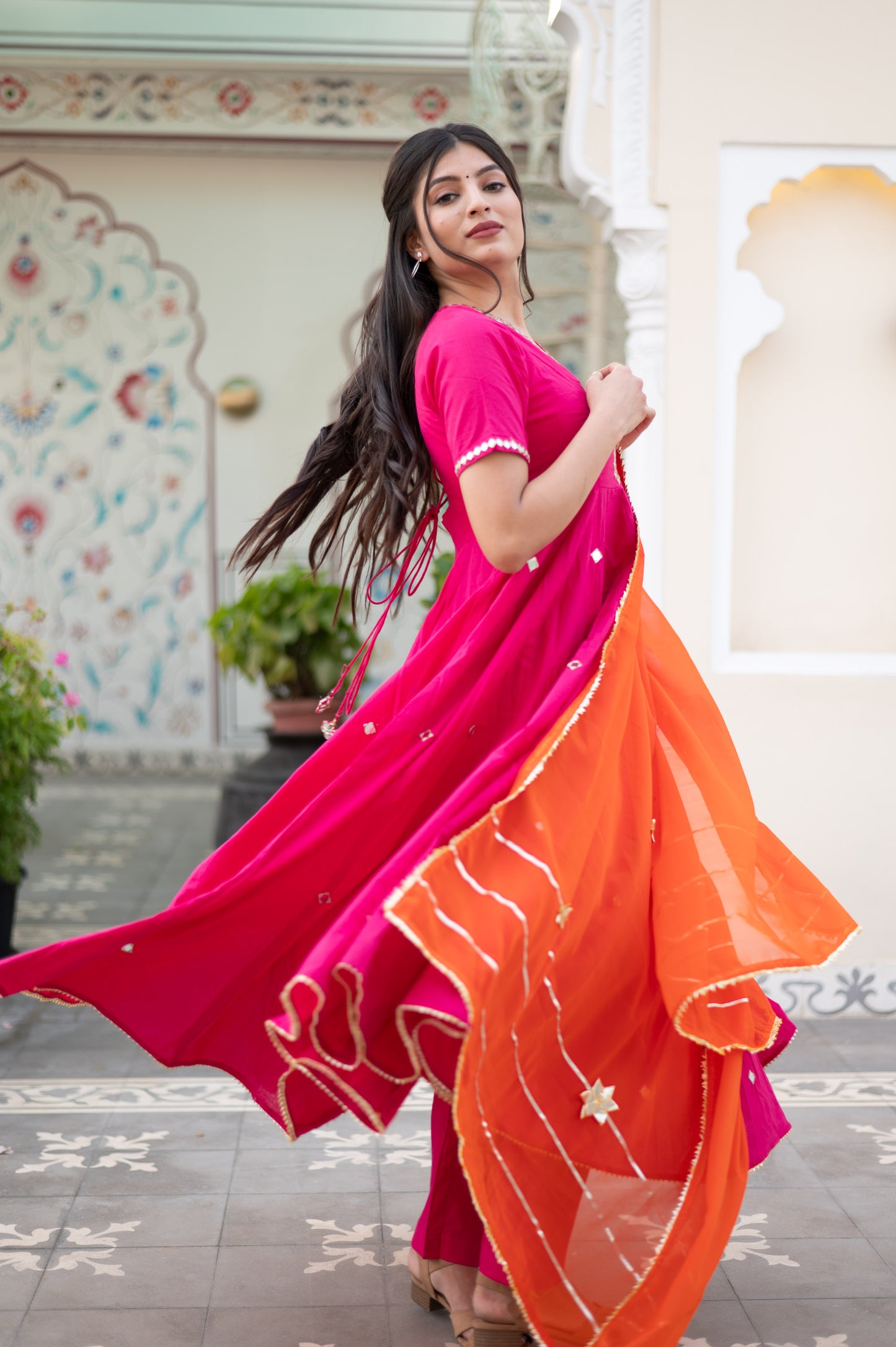 Pink anarkali