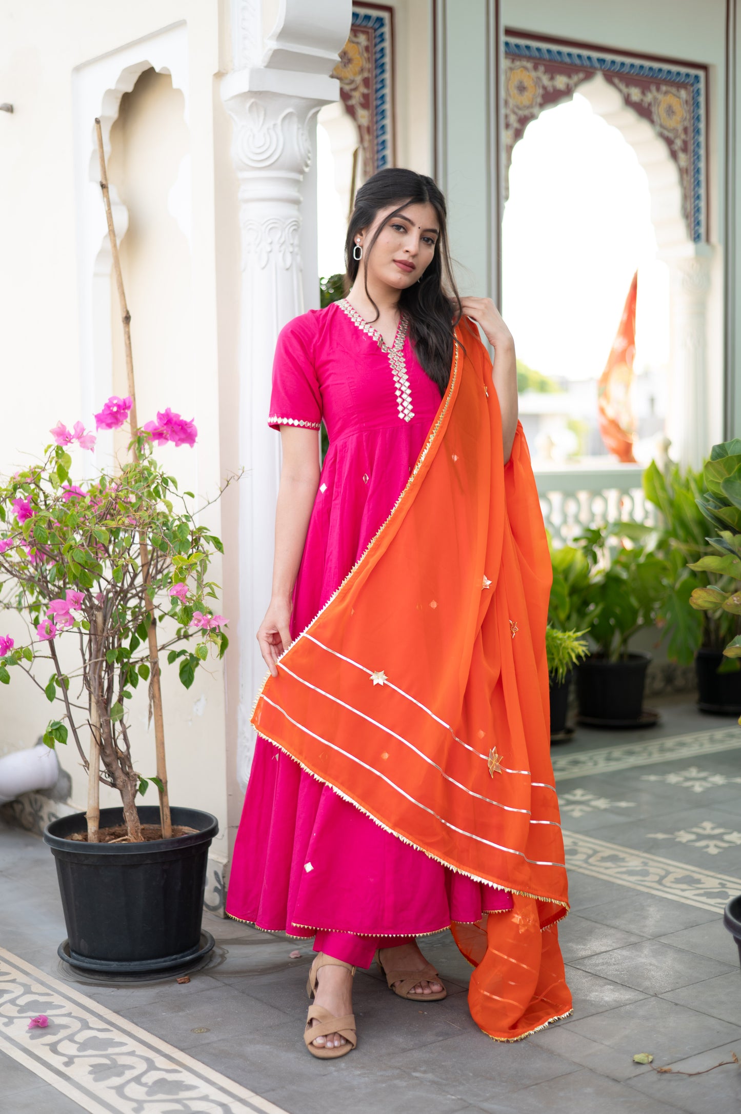 Pink anarkali