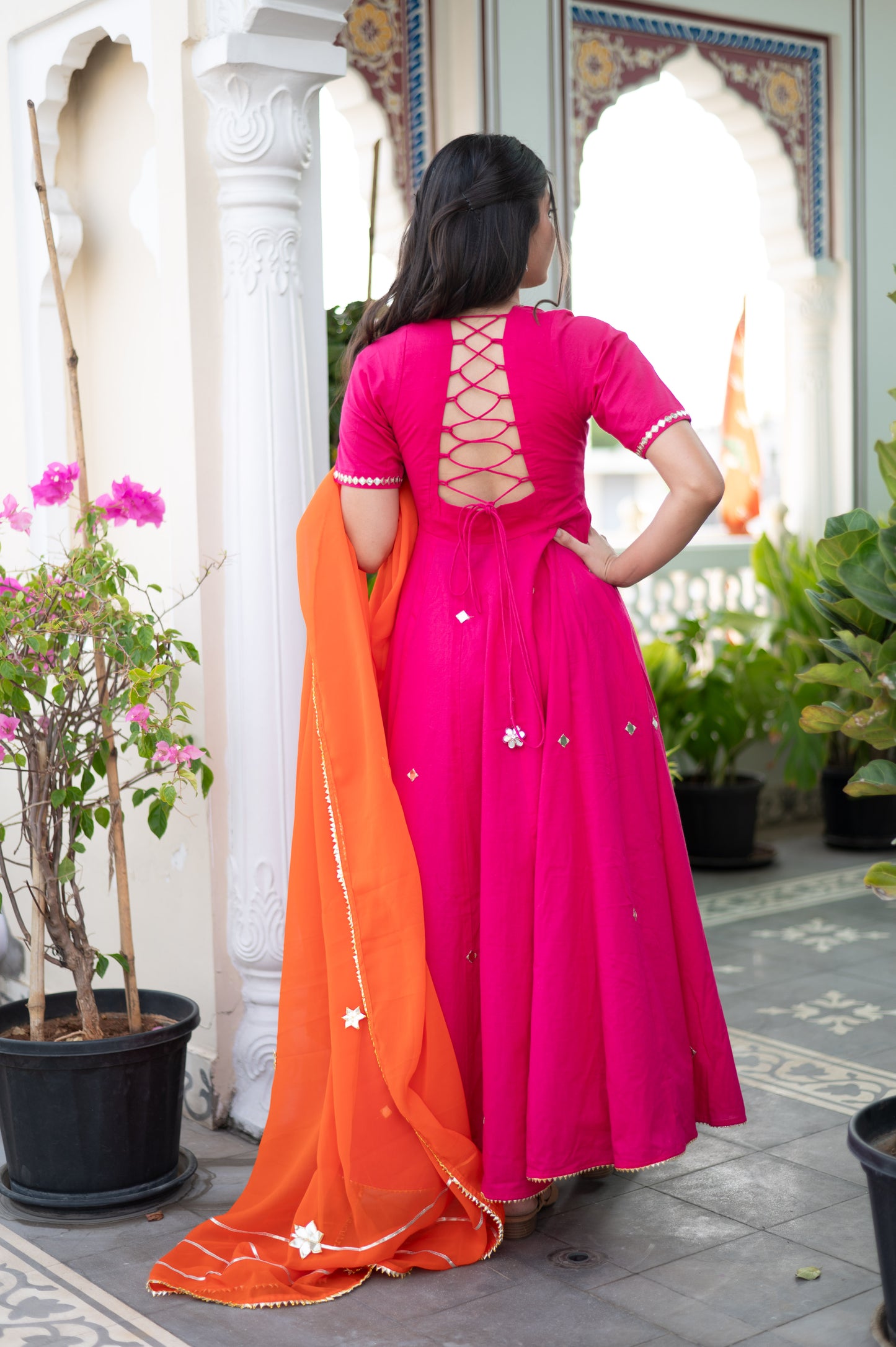 Pink anarkali