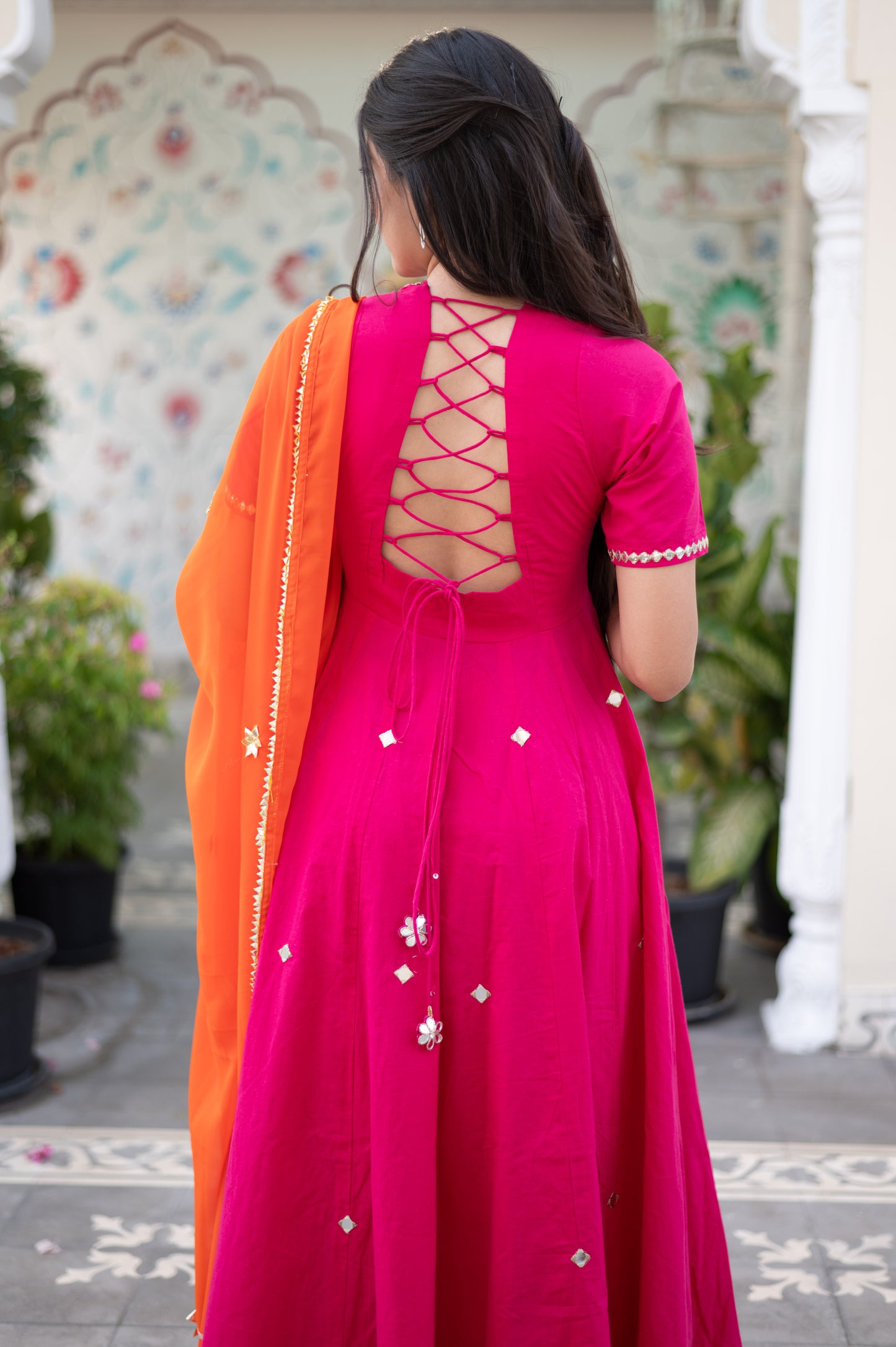 Pink anarkali
