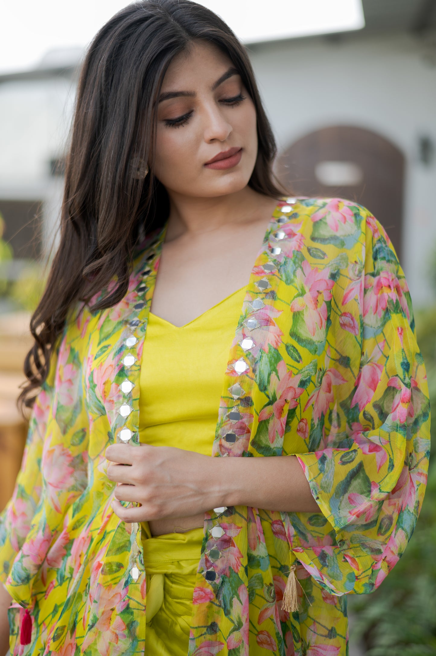 Draped skirt with kaftan