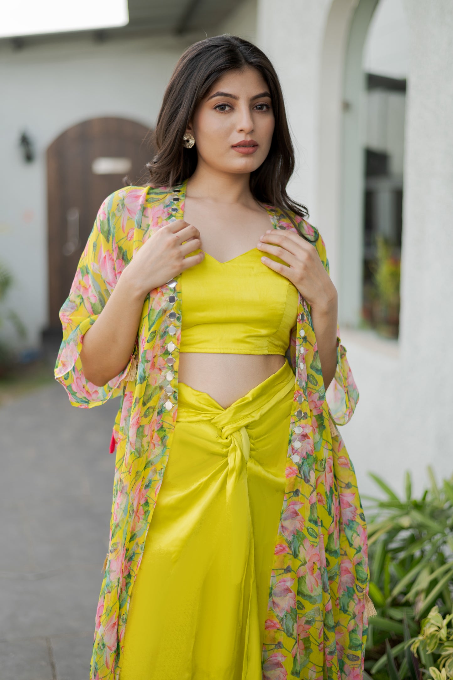 Draped skirt with kaftan
