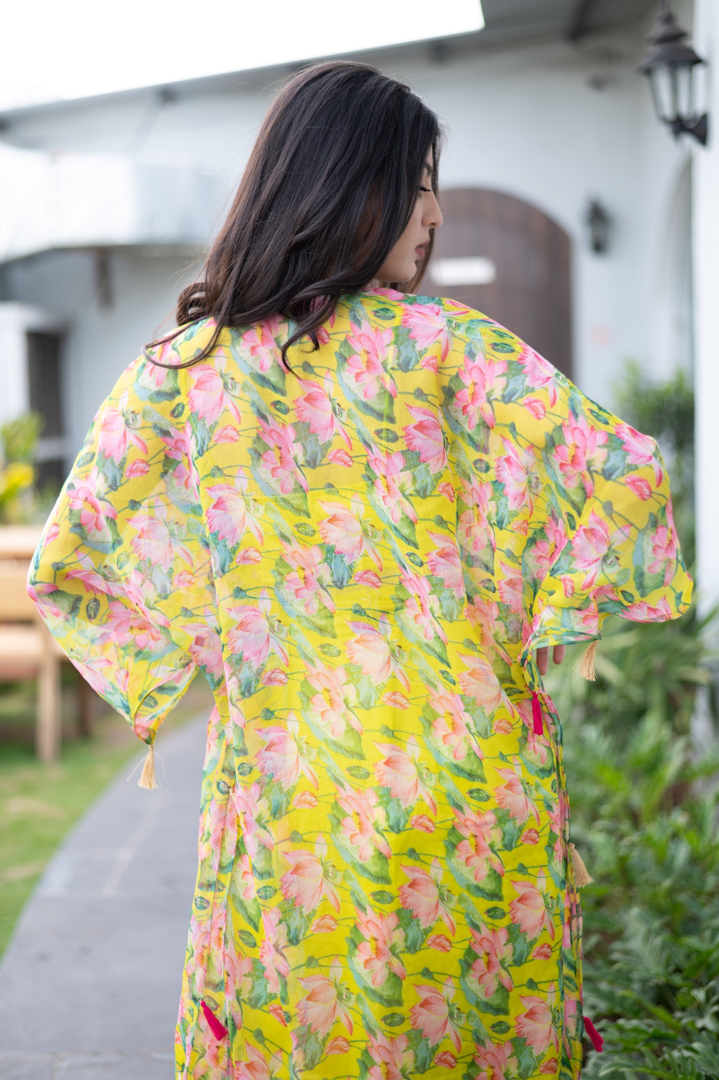 Draped skirt with kaftan